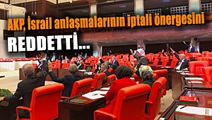 AKP, İsrail anlaşmalarının iptali önergesini reddetti