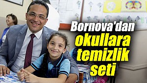 Bornova'dan okullara temizlik seti