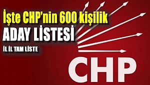 İşte CHP'nin 600 kişilik KESİN aday listesi