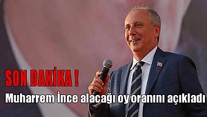 Muharrem İnce alacağı oy oranını açıkladı!