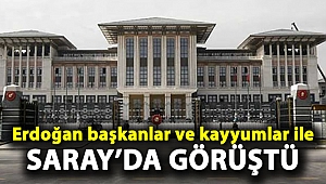 Erdoğan büyükşehir belediye başkanları ve kayyumlar ile Saray'da görüştü
