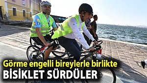 Görme engelli bireylerle birlikte bisiklet sürdüler