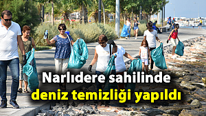 Narlıdere sahilinde deniz temizliği yapıldı