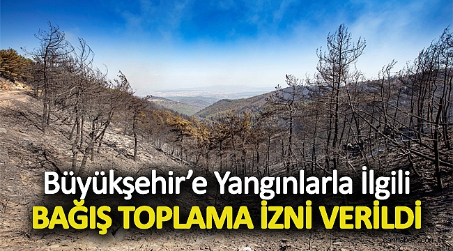 Büyükşehir'e yangınlarla ilgili bağış toplama izni verildi