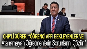 CHP'li Gürer: “Öğrenci affı bekleyenler ve atanamayan öğretmenlerin sorunlarını çözün”