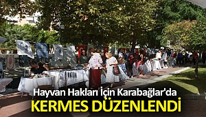 Hayvan hakları için Karabağlar'da kermes düzenlendi