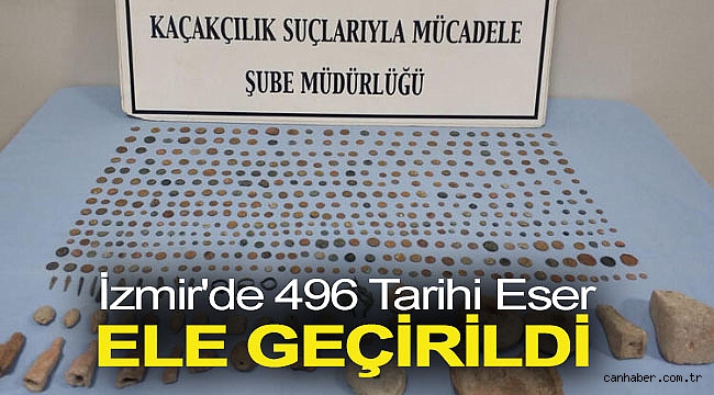 İzmir'de 496 tarihi eser ele geçirildi