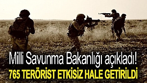 Milli Savunma Bakanlığı açıkladı! '765 terörist etkisiz hale getirildi'