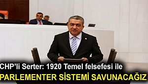 Serter: “1920 Temel felsefesi ile parlamenter sistemi savunacağız”