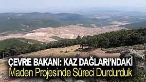 Çevre bakanı: Kaz Dağları’ndaki maden projesinde süreci durdurduk