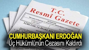Cumhurbaşkanı Erdoğan üç hükümlünün cezasını kaldırdı