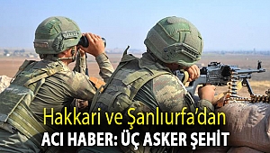 Hakkari ve Şanlıurfa’dan acı haber: Üç asker şehit