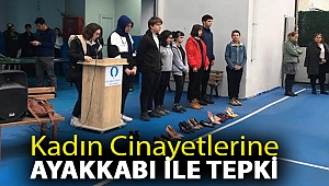 Kadın cinayetlerine ayakkabı ile tepki