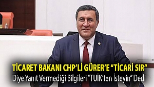 Ticaret Bakanı CHP’li Gürer’e “ticari sır” diye yanıt vermediği bilgileri “TUİK’ten isteyin” dedi