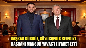 BAŞKAN GÜRBÜZ, BÜYÜKŞEHİR BELEDİYE BAŞKANI MANSUR YAVAŞ’I ZİYARET ETTİ