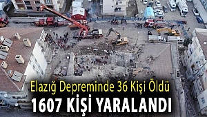 Elazığ depreminde 36 kişi öldü, 1607 kişi yaralandı