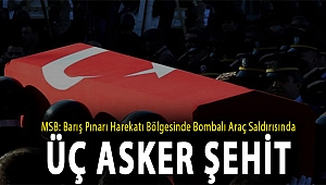 MSB: Barış Pınarı Harekatı bölgesinde bombalı araç saldırısında üç asker şehit