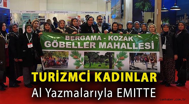 Turizmci kadınlar al yazmalarıyla EMITTE