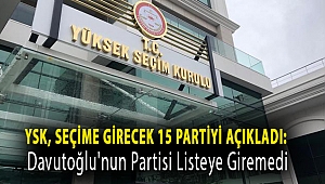 YSK, seçime girecek 15 partiyi açıkladı: Davutoğlu'nun partisi listeye giremedi