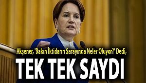 Akşener, 'Bakın iktidarın sarayında neler oluyor?' dedi, tek tek saydı