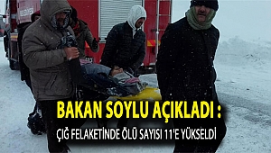 BAKAN SOYLU AÇIKLADI : ÇIĞ FELAKETİNDE ÖLÜ SAYISI 11'E YÜKSELDİ