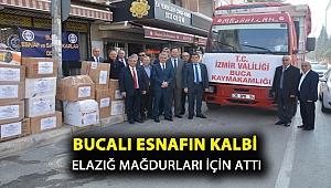 Bucalı esnafın kalbi Elazığ mağdurları için attı