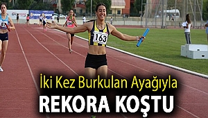 İki kez burkulan ayağıyla rekora koştu