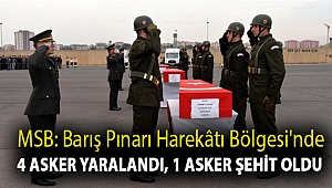 MSB: Barış Pınarı Harekâtı Bölgesi'nde 4 asker yaralandı, 1 asker şehit oldu