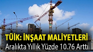 TÜİK: İnşaat maliyetleri aralıkta yıllık yüzde 10.76 arttı