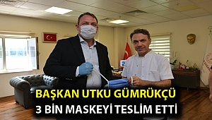Başkan Utku Gümrükçü 3 bin maskeyi teslim etti