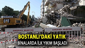 Bostanlı’daki yatık binalarda ilk yıkım başladı