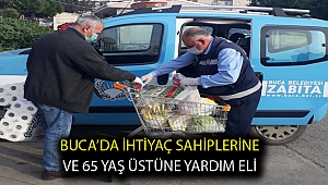 Buca’da ihtiyaç sahiplerine ve 65 yaş üstüne yardım eli