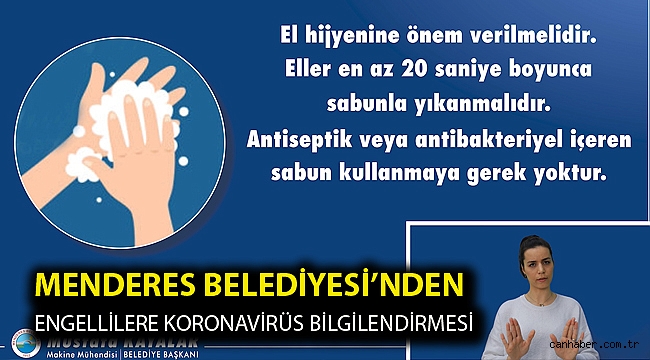 Menderes Belediyesi’nden Engellilere Koronavirüs Bilgilendirmesi