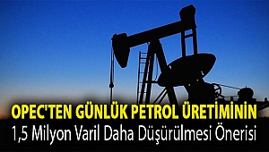 OPEC'ten günlük petrol üretiminin 1,5 milyon varil daha düşürülmesi önerisi
