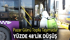 Pazar günü toplu taşımada yüzde 48’lik düşüş