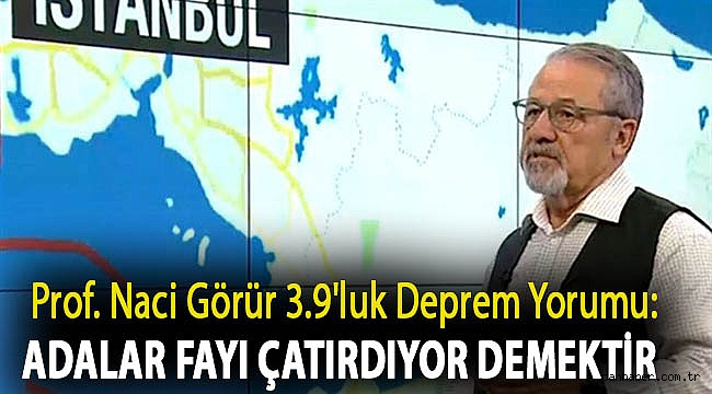 Prof. Naci Görür 3.9'luk deprem yorumu: Adalar Fayı çatırdıyor demektir