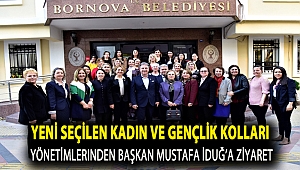 Yeni seçilen Kadın ve Gençlik Kolları yönetimlerinden Başkan Mustafa İduğ’a ziyaret