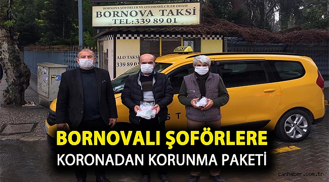 Bornovalı şoförlere koronadan korunma paketi
