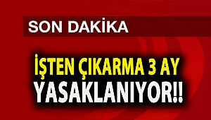 İşten çıkarma 3 ay yasaklanıyor