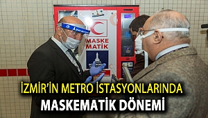 İzmir’in metro istasyonlarında maskematik dönemi