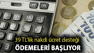 39 TL'lik nakdi ücret desteği ödemeleri başlıyor