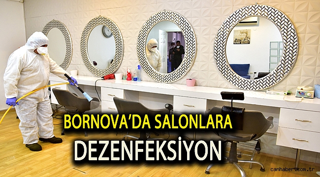 Bornova’da salonlara dezenfeksiyon