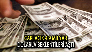 Cari açık 4.9 milyar dolarla beklentileri aştı