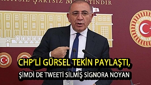 CHP’li Gürsel Tekin paylaştı, Şimdi de tweeti silmiş Signora Noyan