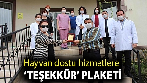 Hayvan dostu hizmetlere ‘teşekkür’ plaketi
