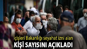 İçişleri Bakanlığı seyahat izni alan kişi sayısını açıkladı