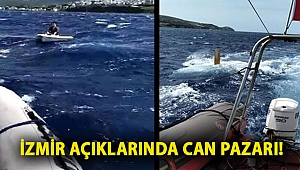 İzmir açıklarında can pazarı! Yelkeni kırılan teknesinde mahsur kalan genç...