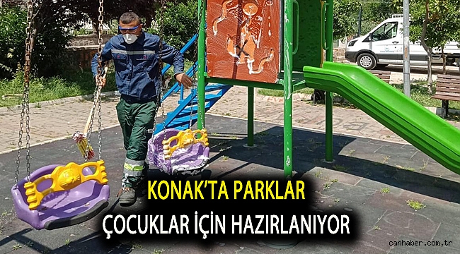 Konak’ta parklar çocuklar için hazırlanıyor