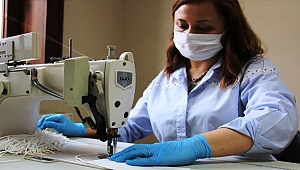 Ödemiş’te gönüllülerden büyük destek... Günde 2 bin maske dikiyorlar