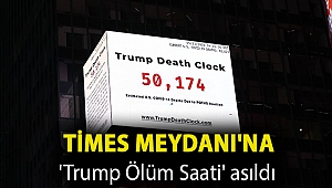 Times Meydanı'na 'Trump Ölüm Saati' asıldı